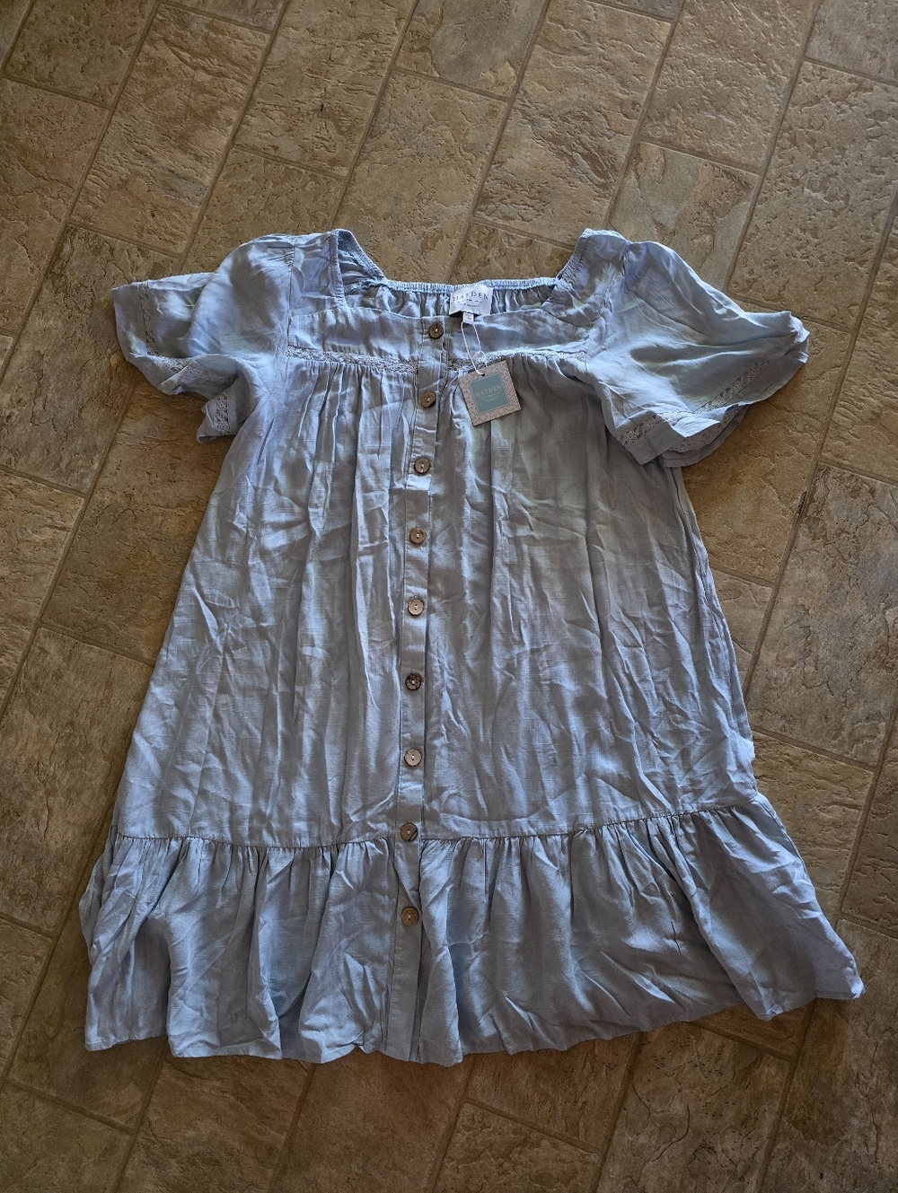 Hayden Light Blue Button-Front Dress